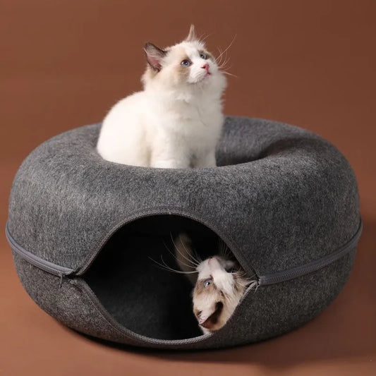 Donut Cat Bed Interactive Tunnel - Snugior