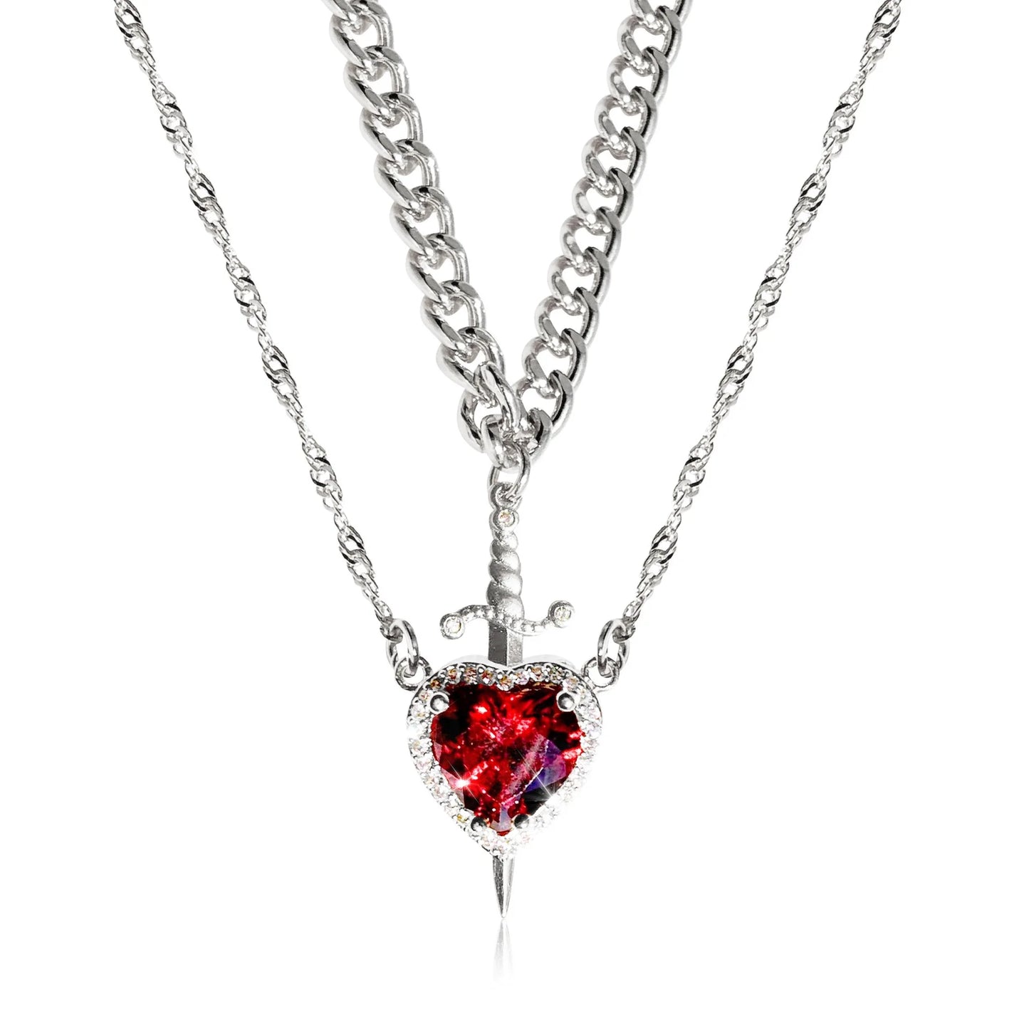 Eternal Valor: Heart & Sword Necklace - Snugior