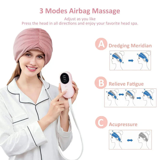 RelaxPro: Heated Air Pressure Head Massager for Ultimate Stress Relief - Snugior