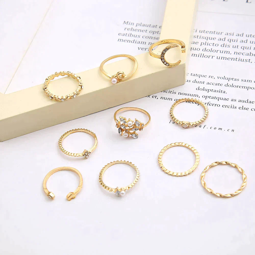 10 Pack of Bohemian Silver and Gold Plated Rings LATS Official Store