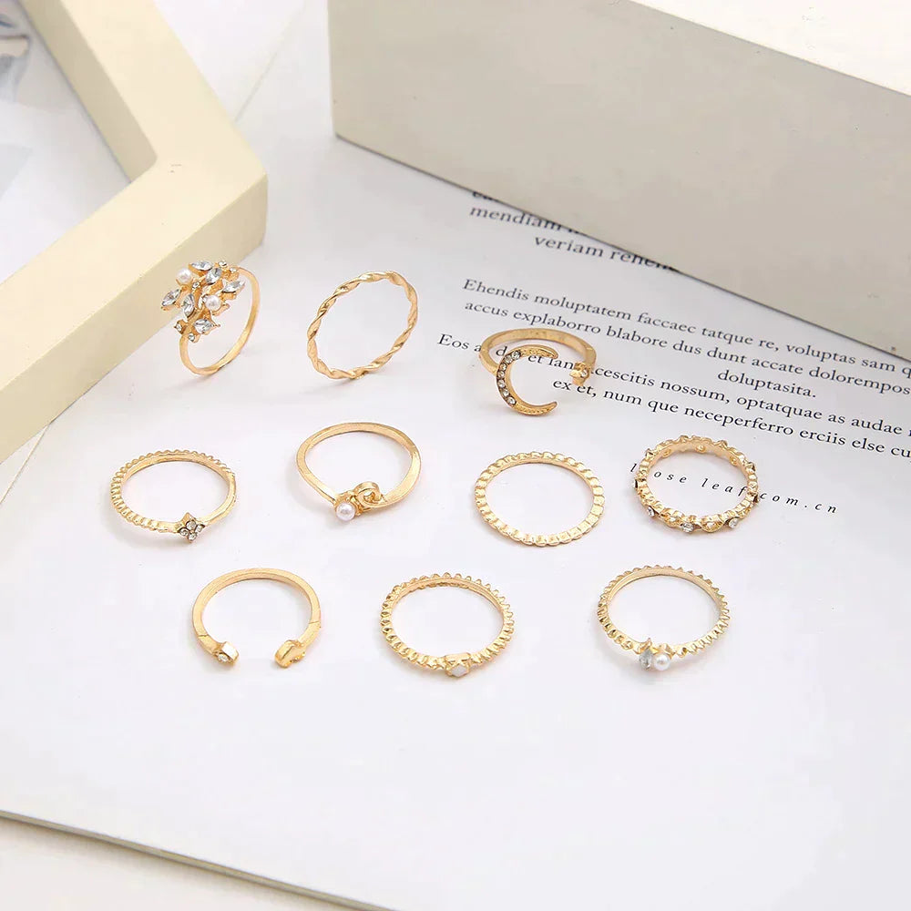 10 Pack of Bohemian Silver and Gold Plated Rings LATS Official Store